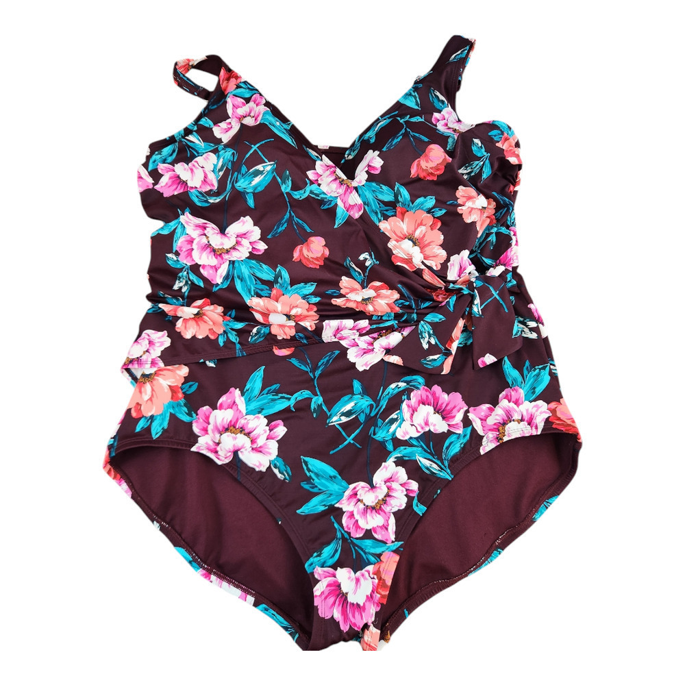 Embrace your curves by Miracle brands womens plus sz 2XL one piece swimsuit